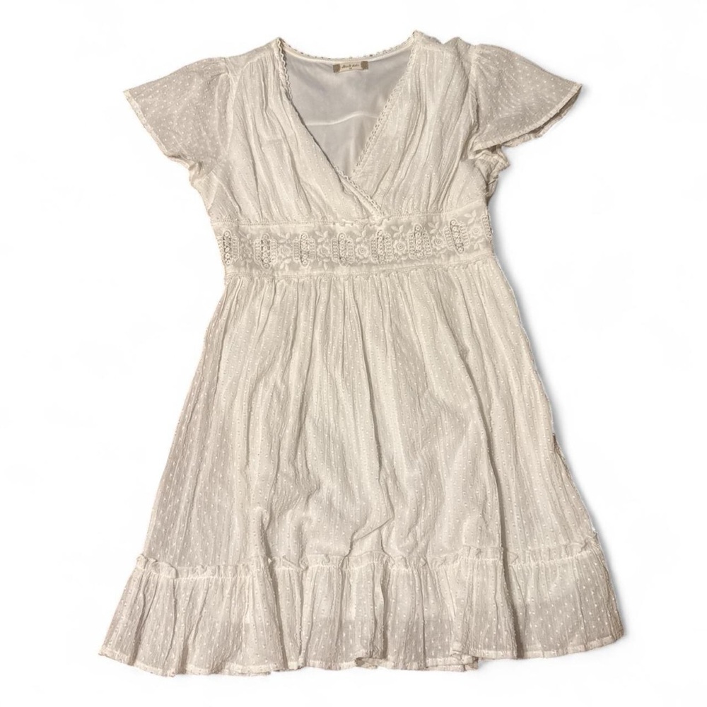 Altar'd State Cream Textured Dress Lace Details